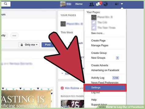 How to log out of your Facebook account .